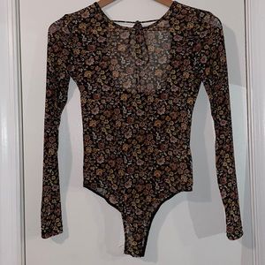 Floral mesh bodysuit